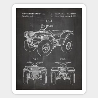 Atv Quad Bike Patent - Off-Roader Motorsports Fan Art - Black Chalkboard Sticker